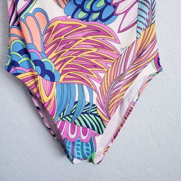 Trina Turk Paradise Plum Off Shoulder One Piece Swimsuit - Picture 3 of 6